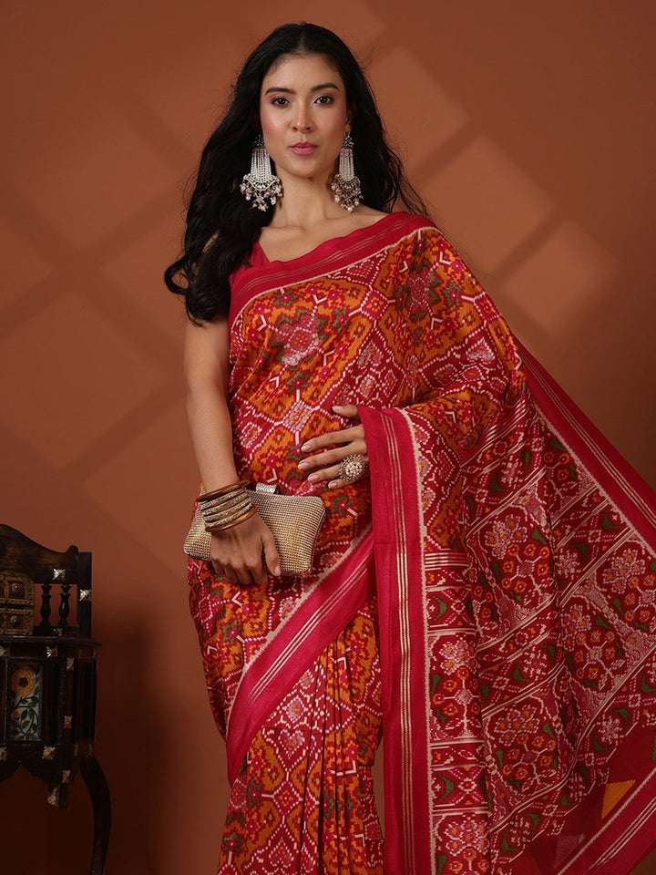 Digital Printed Art Silk Saree