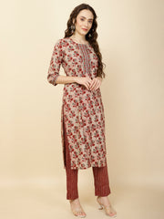 Printed Cotton Suit Set With Dupatta