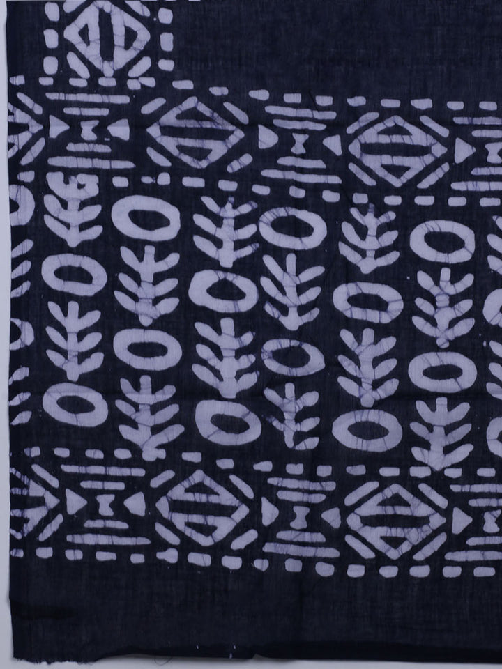 Printed Cotton Blend Unstitched Suit With Dupatta