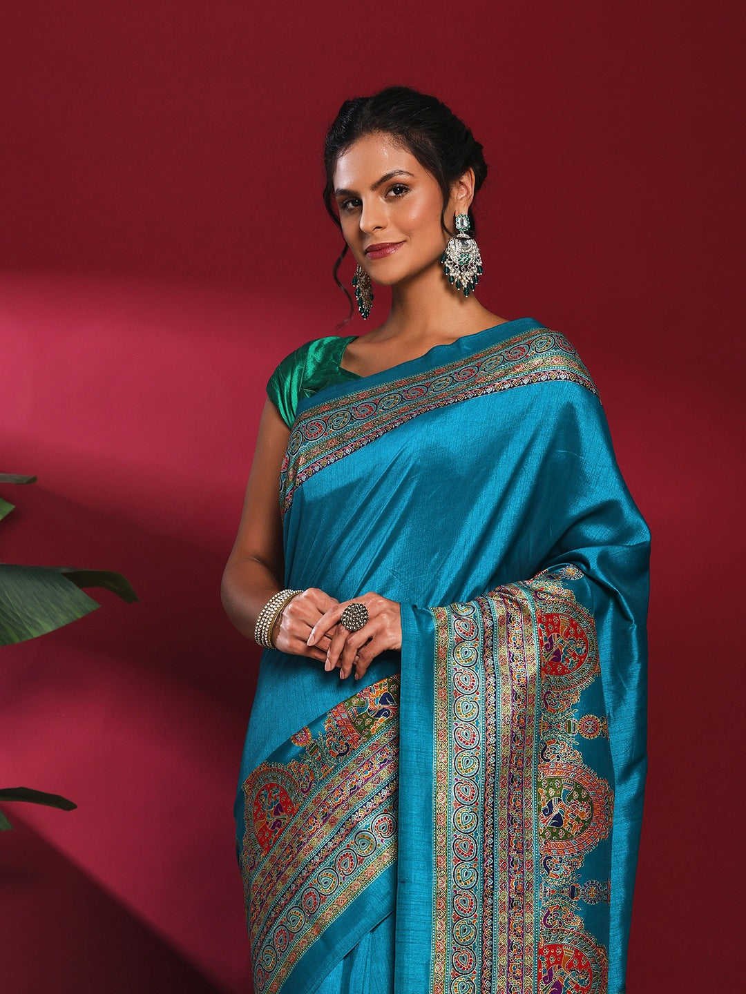 Digital Print Art Silk Saree