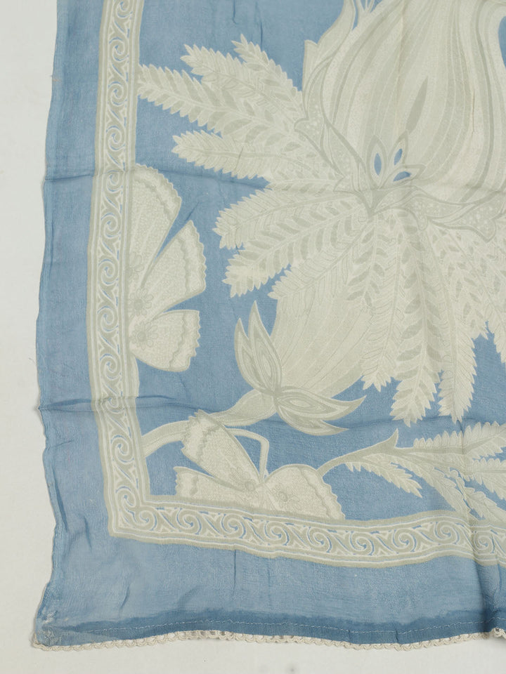 Printed Cotton Unstitched Suit With Pant &amp; Dupatta