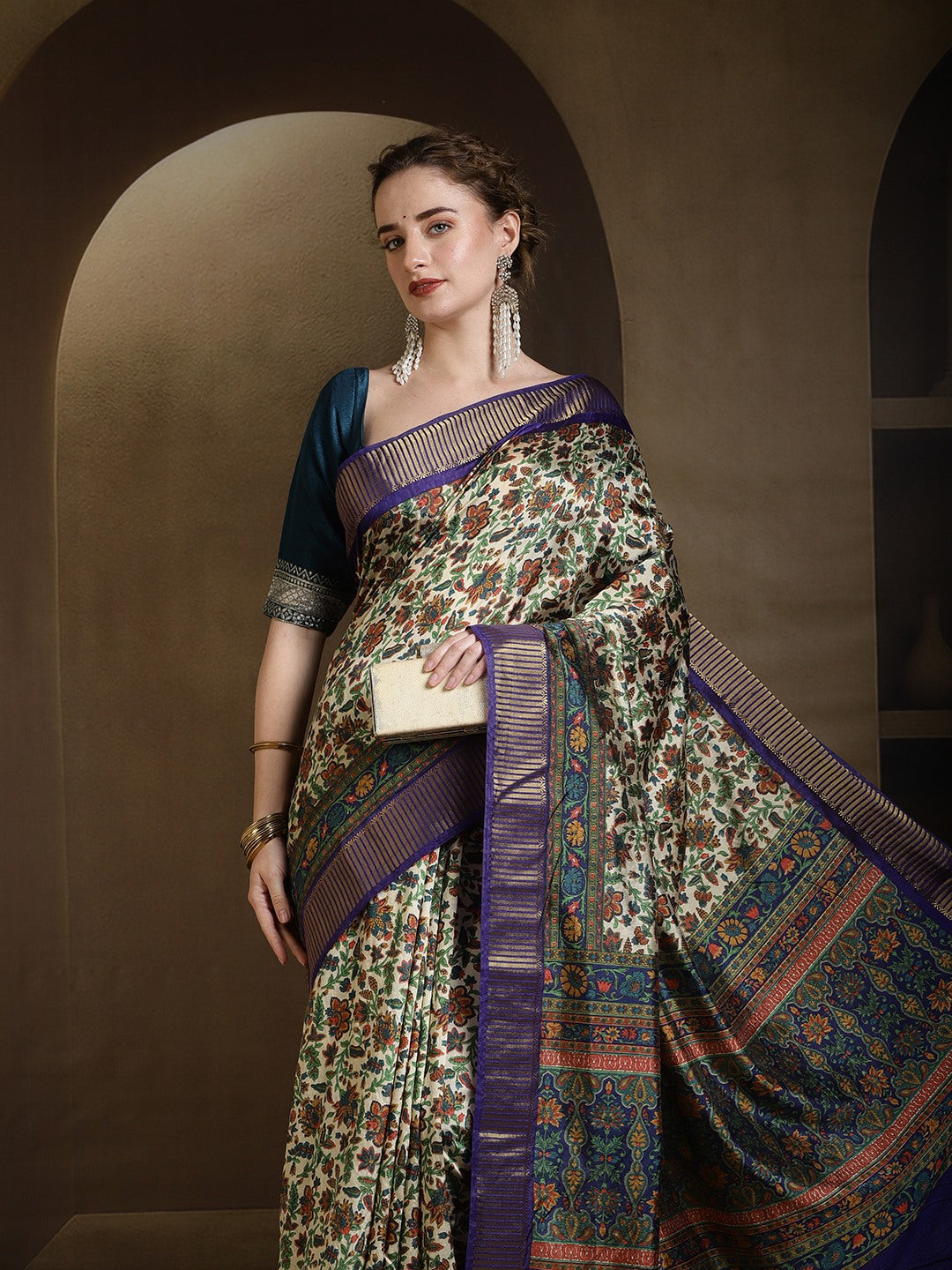 Digital Printed Art Silk Saree