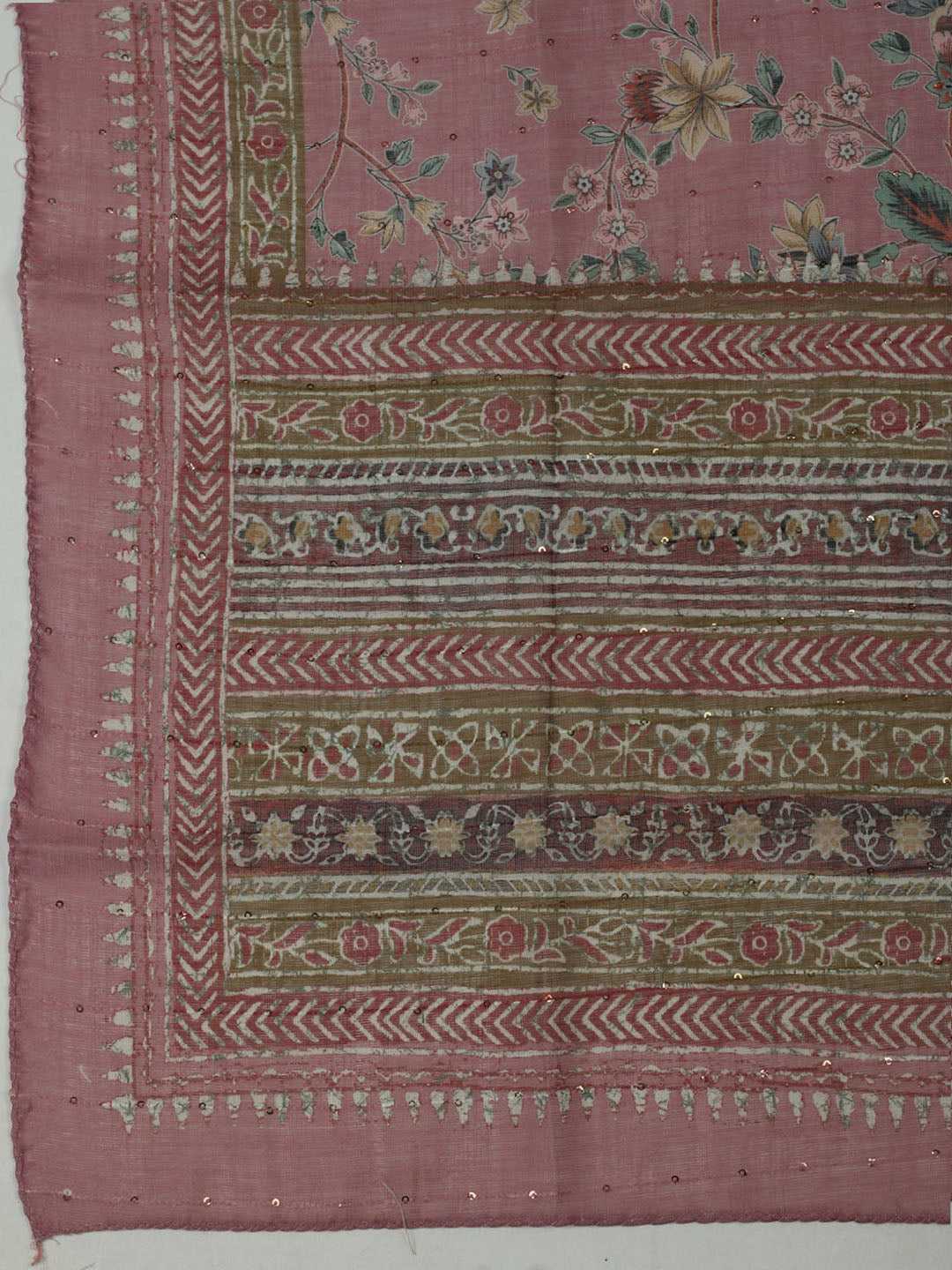Embroidered Cotton Unstitched Suit With Pant &amp; Dupatta