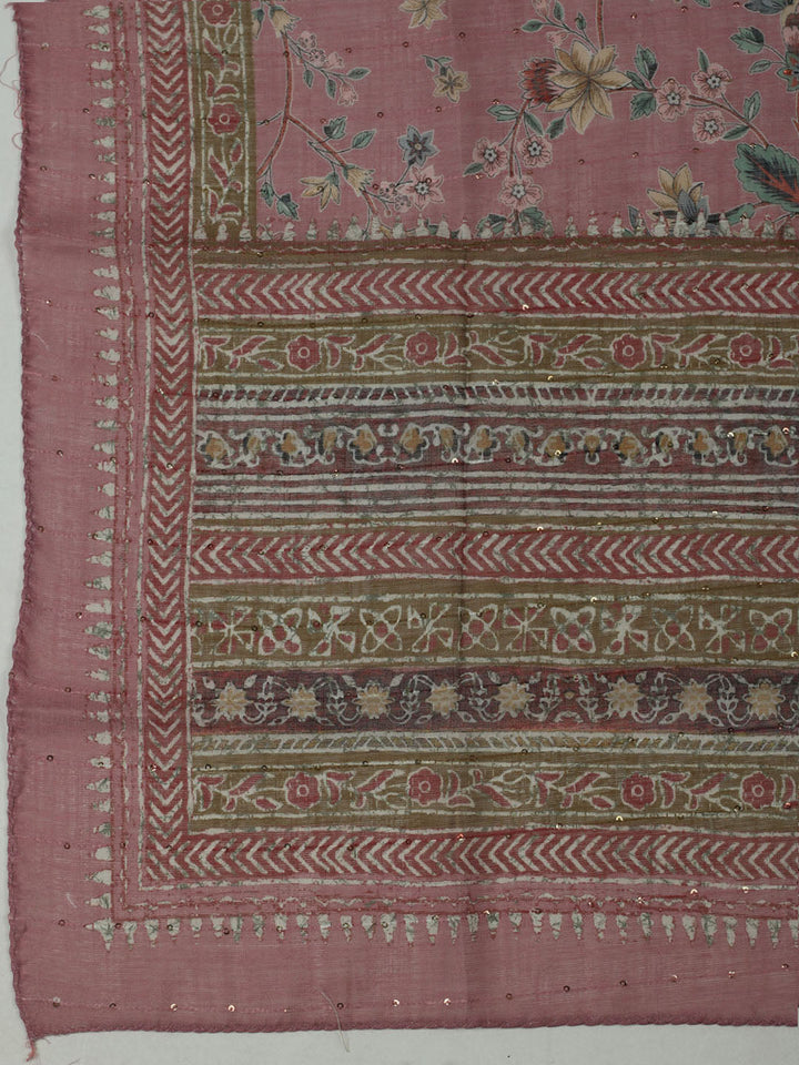 Embroidered Cotton Unstitched Suit With Pant &amp; Dupatta