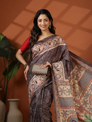 Printed Tussar Silk Saree