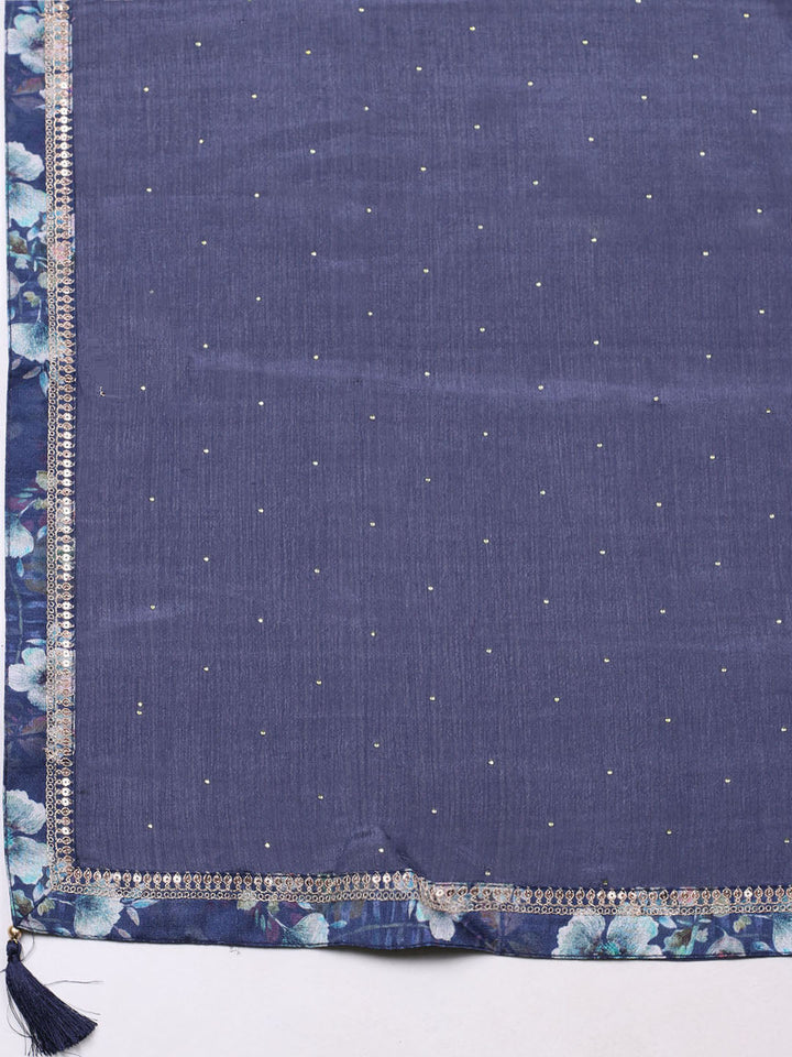 Printed Chinon Unstitched Suit With Pant &amp; Dupatta