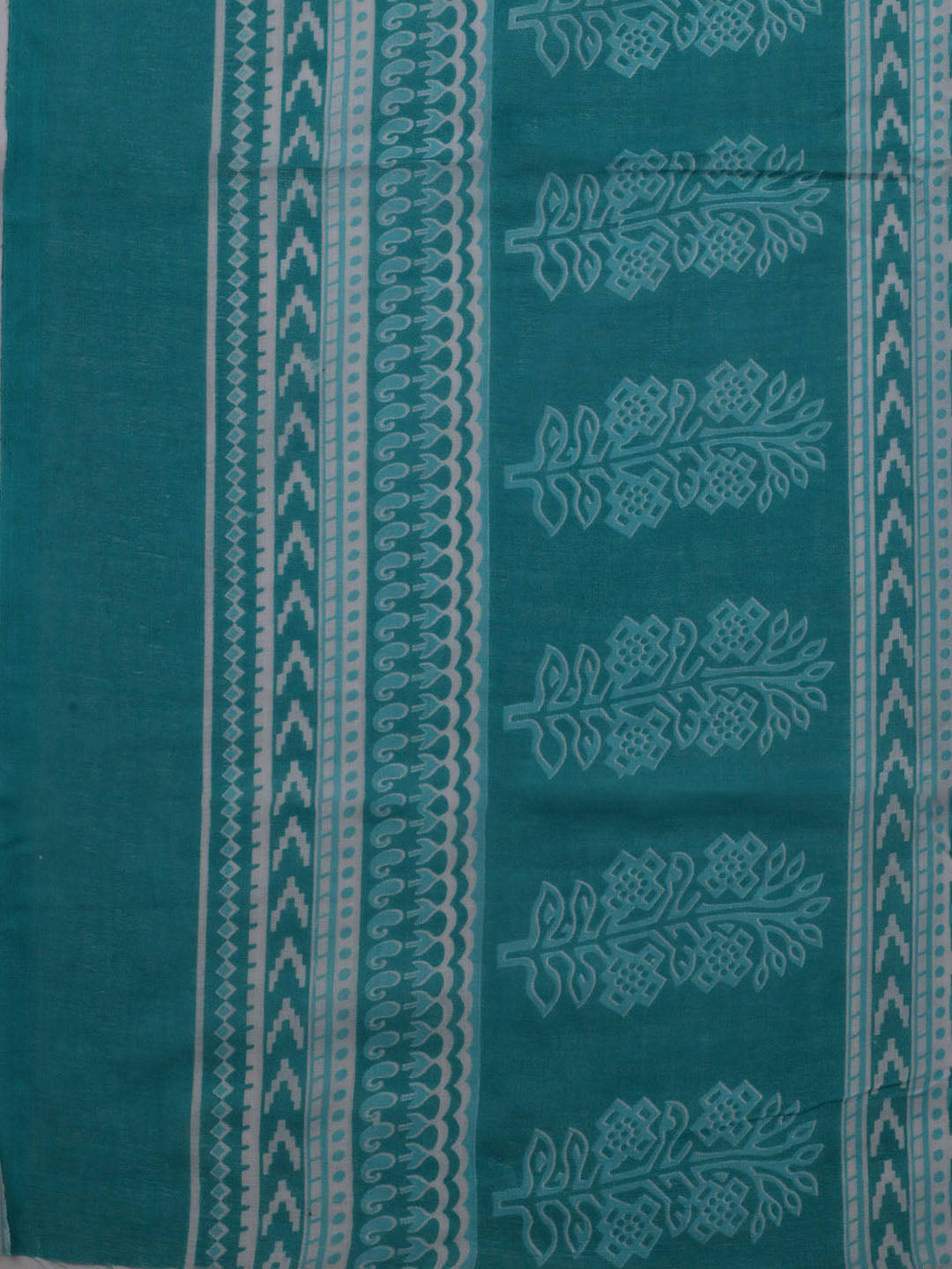Printed Cotton Blend Unstitched Suit With Dupatta