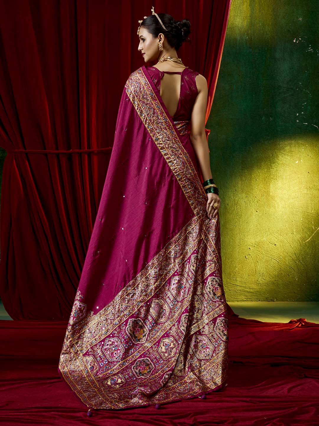 Digital Printed Art Silk Woven Saree
