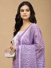 Printed Cotton Unstitched Suit With Dupatta