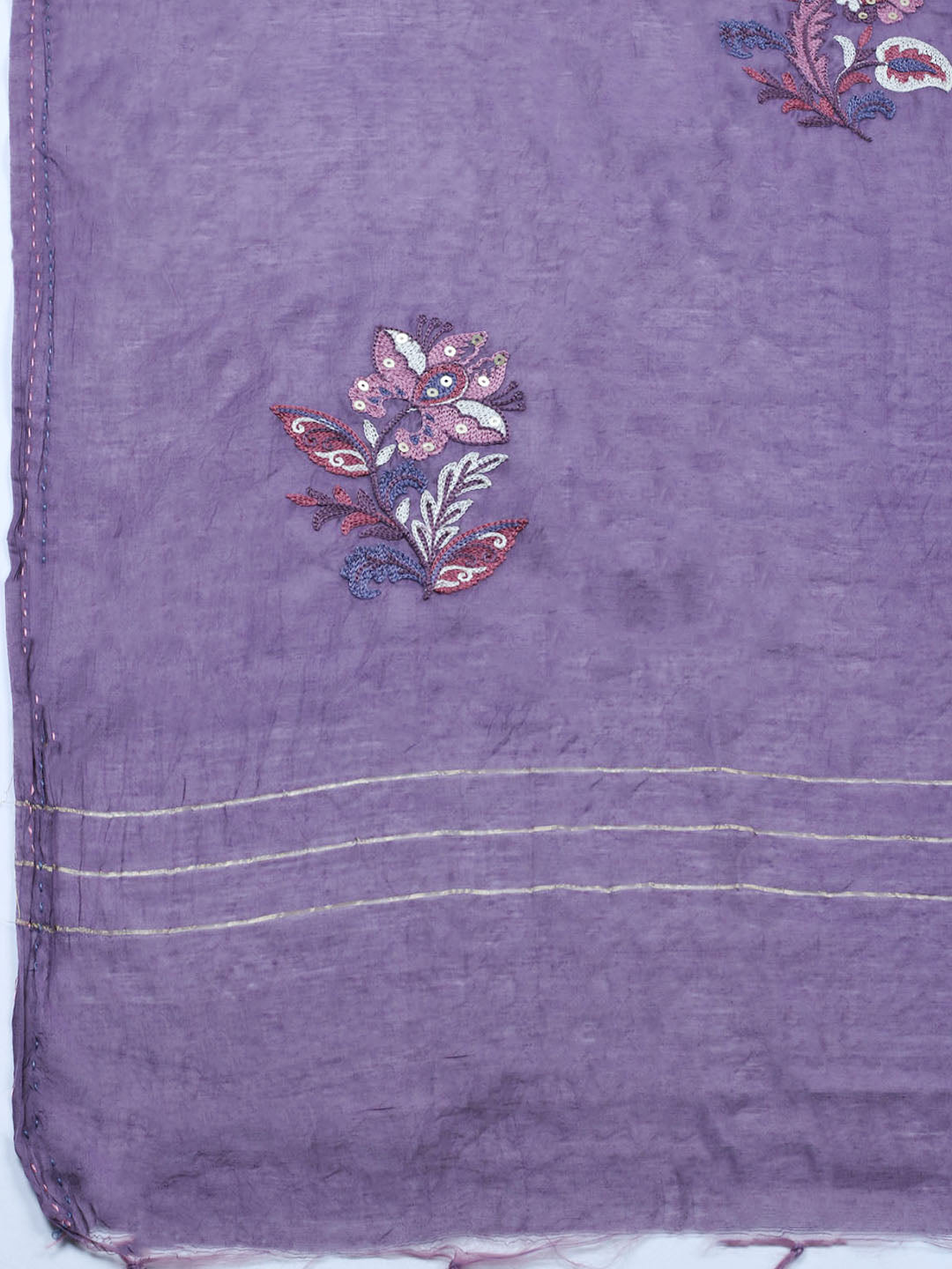 Embroidered Muslin Unstitched Suit With Pant &amp; Dupatta