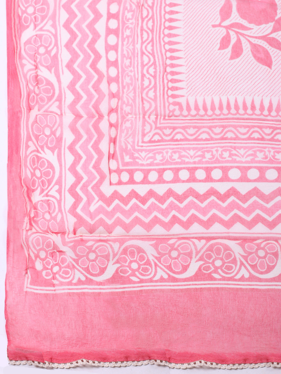 Embroidered Cotton Blend Unstitched Suit With Pant &amp; Dupatta