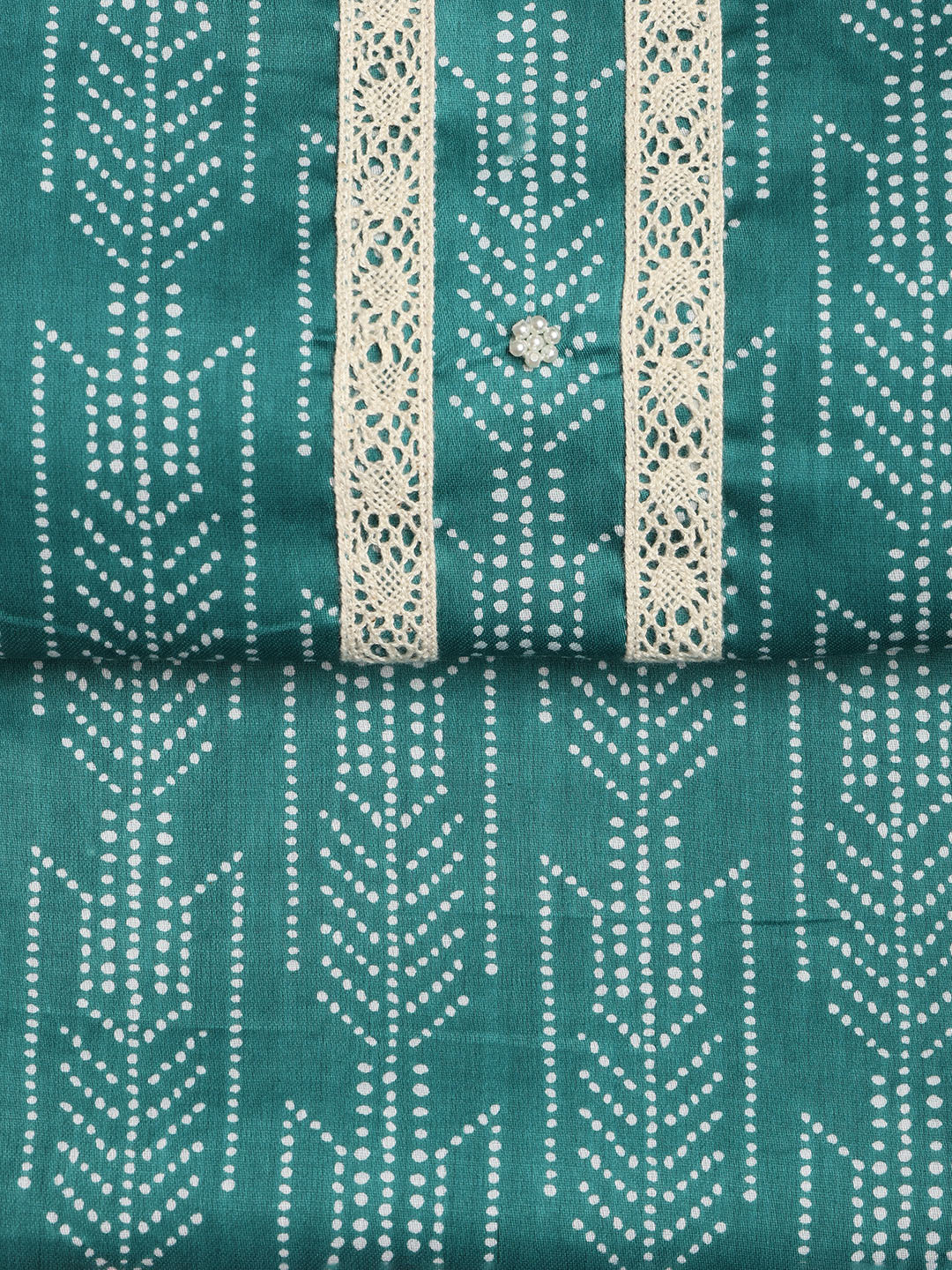 Printed Cotton Blend Unstitched Suit With Dupatta