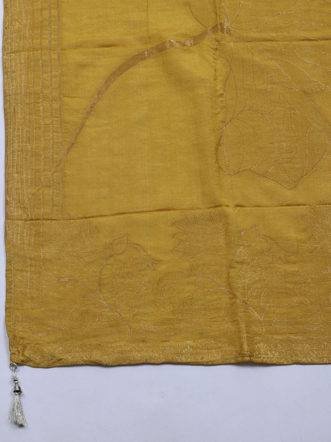Gota Work Chanderi Unstitched Suit With Dupatta