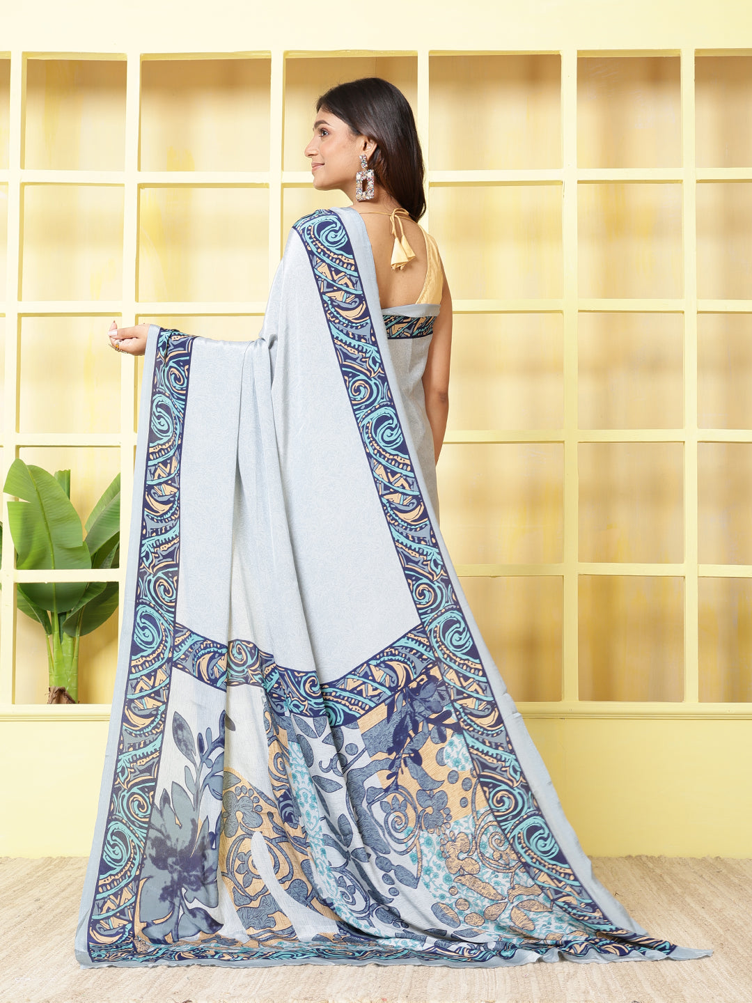 Digital Printed Crepe Saree