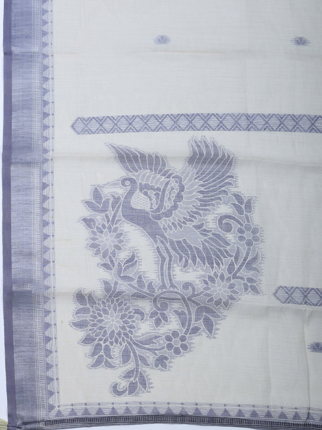 Printed Linen Blend Unstitched Suit With Pant &amp; Dupatta