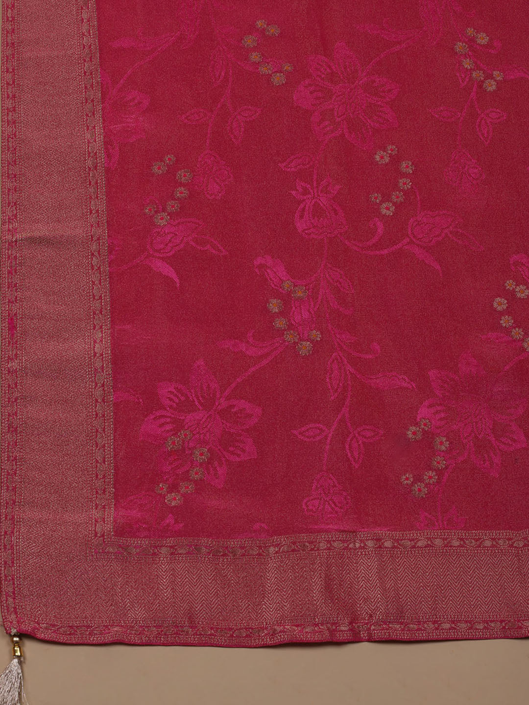 Kanjeevaram Chanderi Unstitched Suit With Dupatta