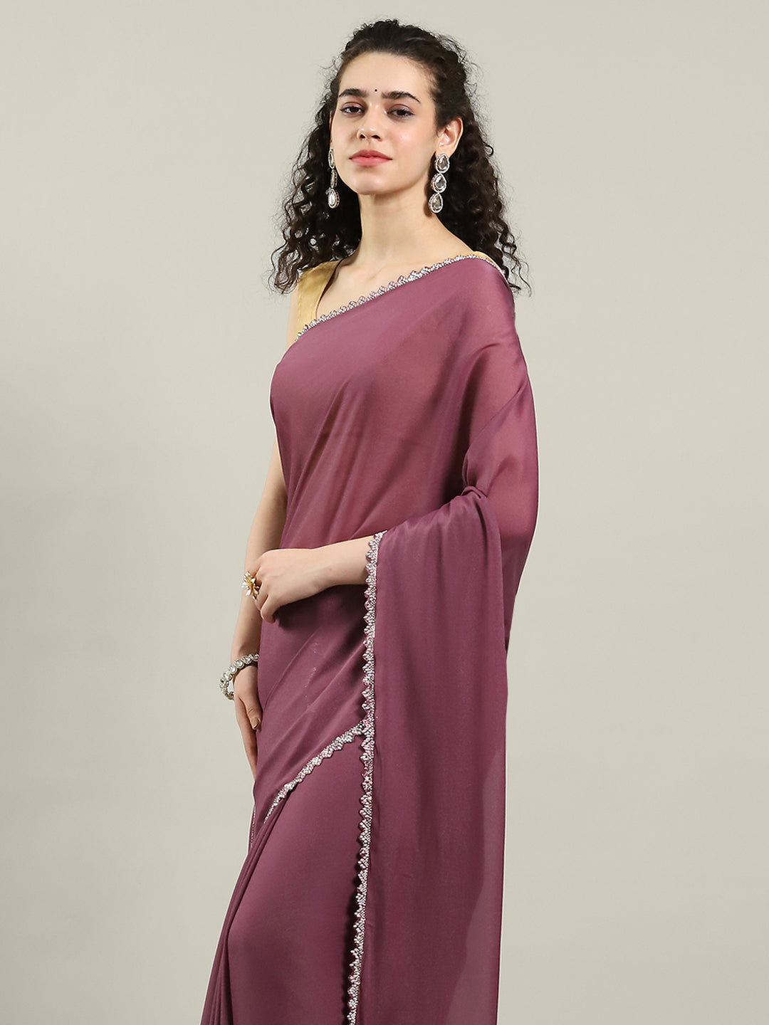 Plain Georgette Saree