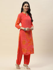 Printed Crepe Kurta With Pants