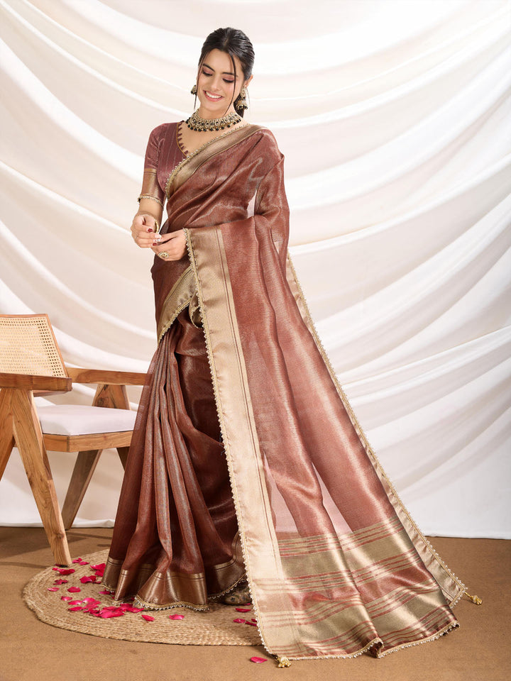 Woven Design Linen Blend Saree