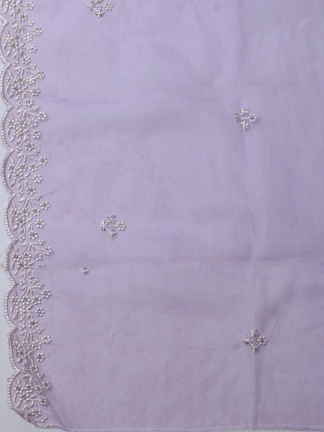 Embroidered Chanderi Unstitched Suit With Dupatta