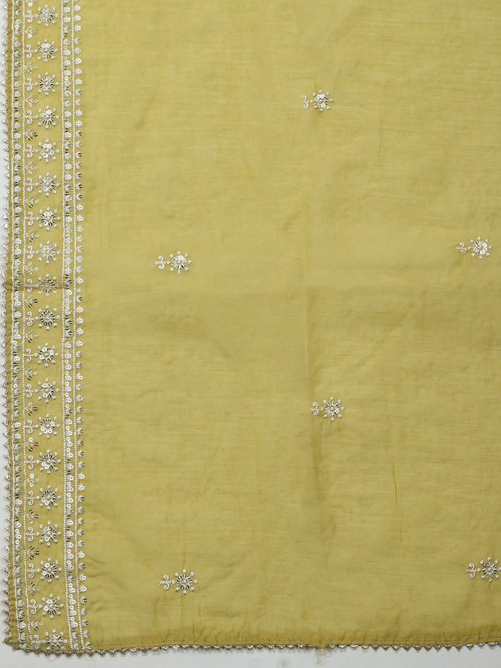 Embroidered Muslin Unstitched Kurta With Pant &amp; Dupatta