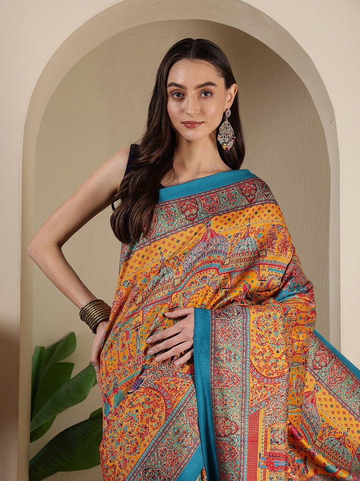 Digital Printed Art Silk Saree