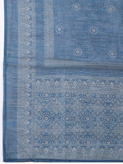 Embroidered Linen Blend Unstitched Suit With Pant & Dupatta