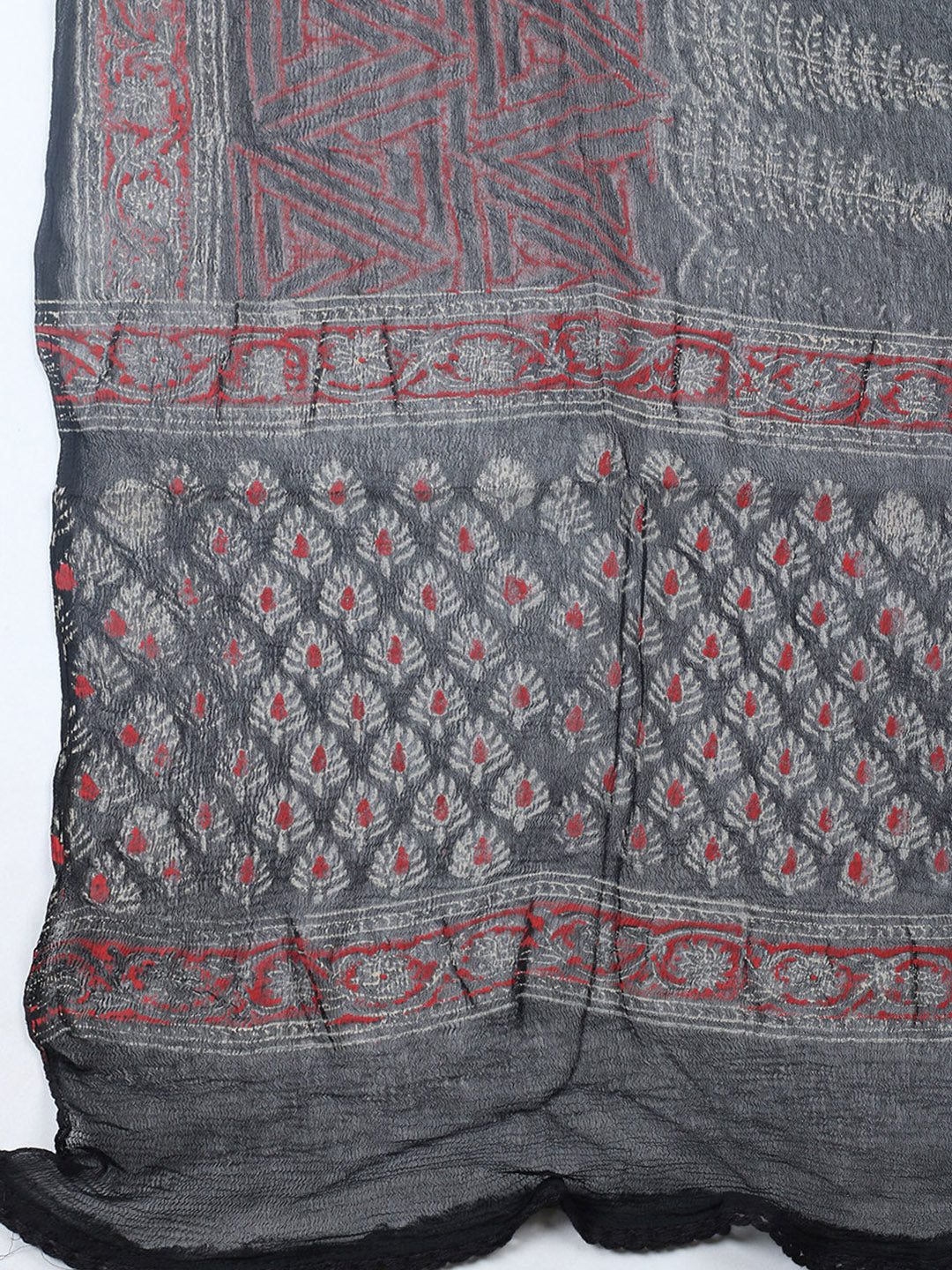 Printed Cotton Blend Unstitched Suit With Pant &amp; Dupatta
