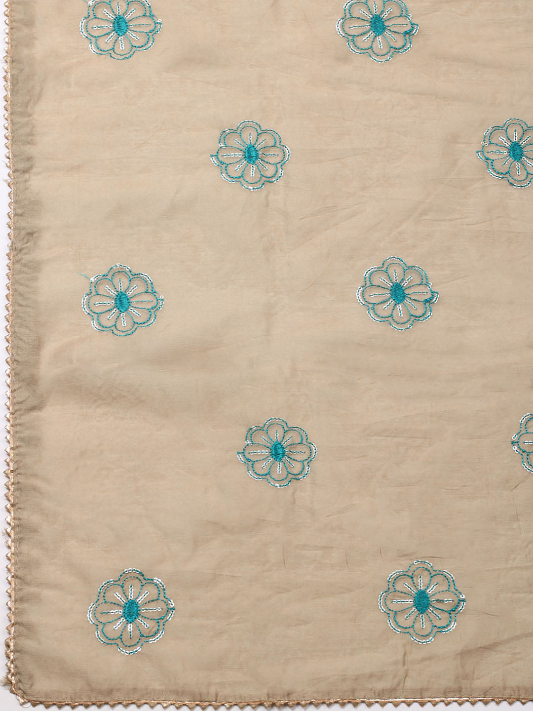Embroidered Cotton Unstitched Suit With Pant &amp; Dupatta
