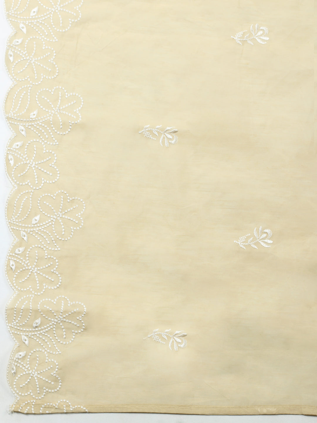 Embroidered Cotton Blend Unstitched Suit With Pant &amp; Dupatta