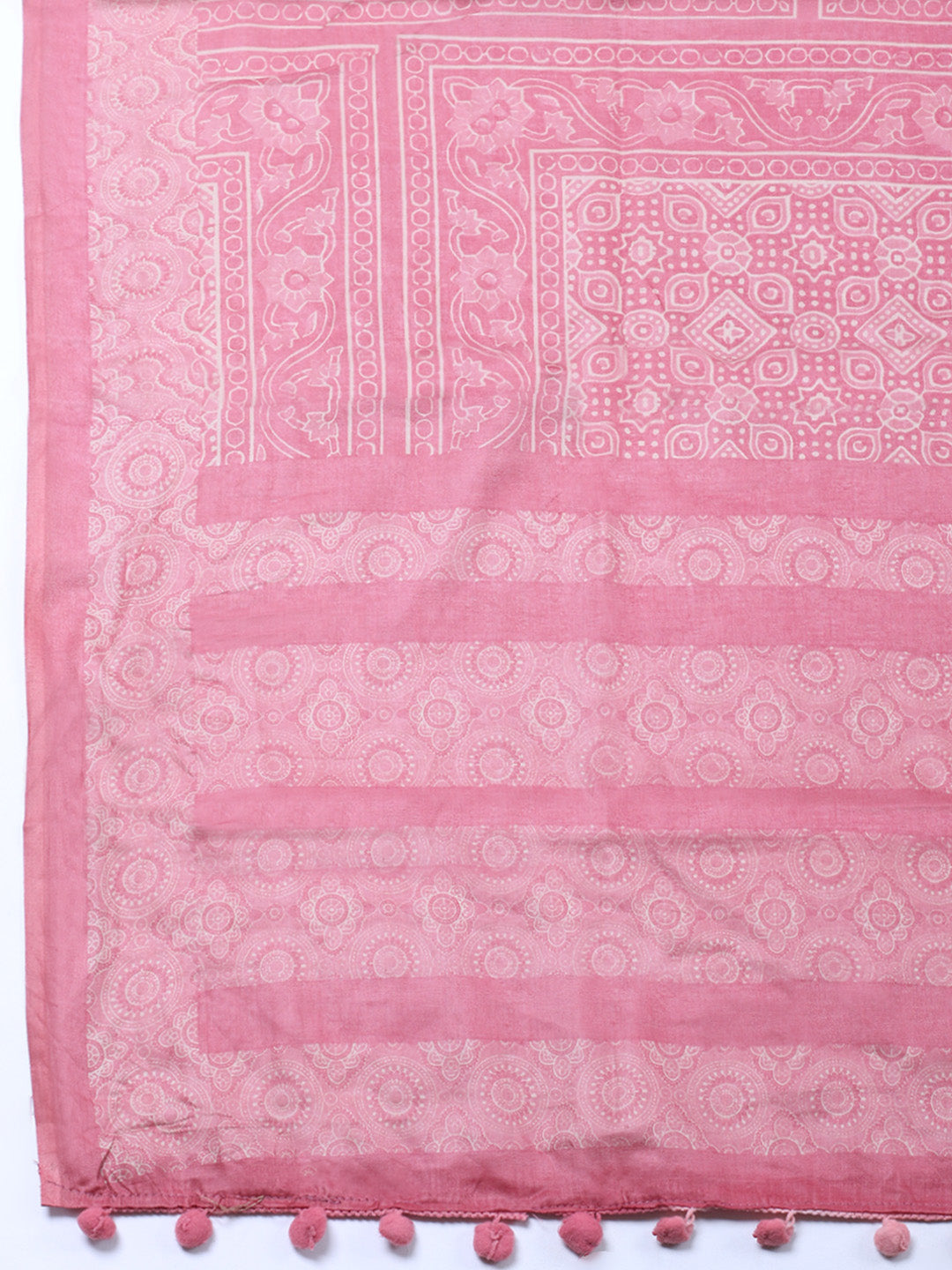 Printed Cotton Blend Unstitched Suit With Pant &amp; Dupatta