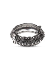 Silver Stone Oxidized Bangle