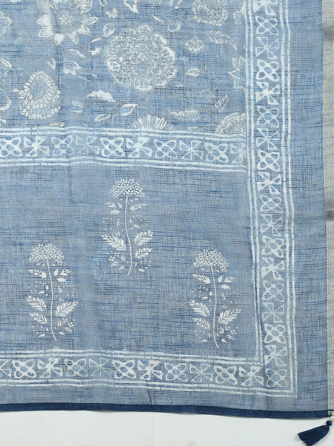 Printed Cotton Blend Unstitched Suit With Pant Dupatta