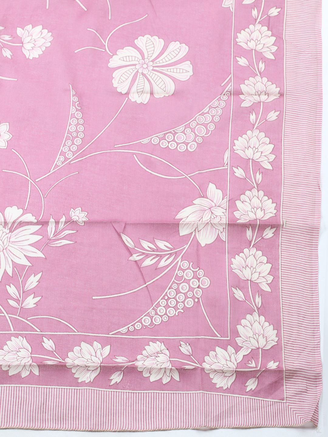 Printed Cotton Blend Unstitched Suit With Pant &amp; Dupatta