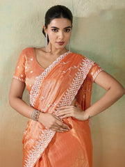 Embroidered Chiffon Saree