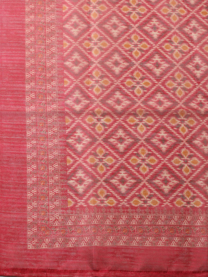 Woven Design Chanderi Unstitched Suit With Pant &amp; Dupatta