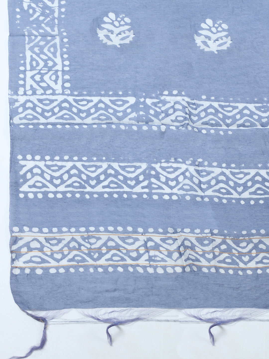 Printed Cotton Blend Unstitched Suit With Pant &amp; Dupatta