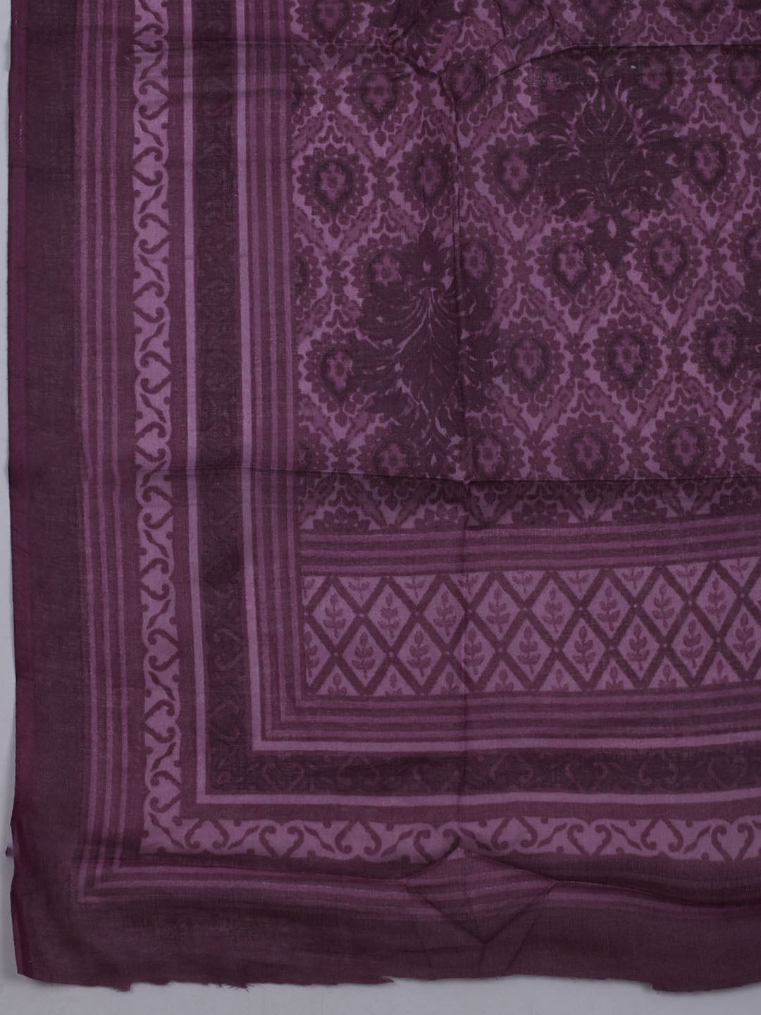 Printed Cotton Blend Unstitched Suit With Dupatta