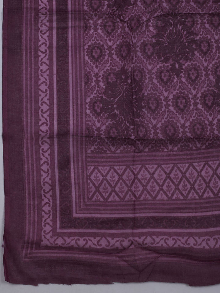 Printed Cotton Blend Unstitched Suit With Dupatta