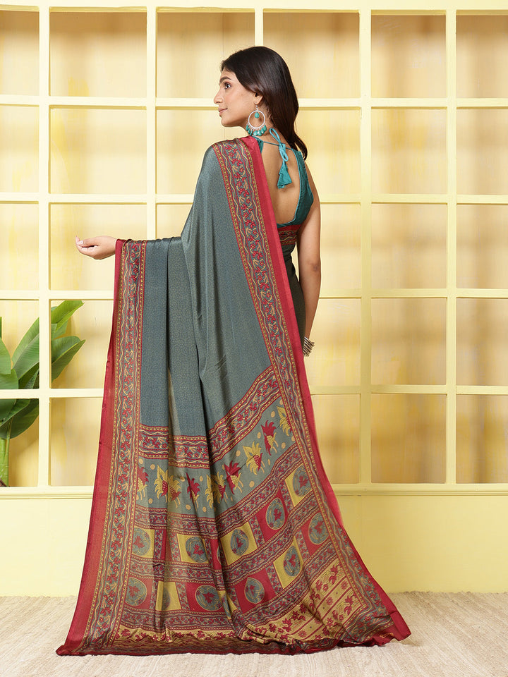 Digital Printed Crepe Saree