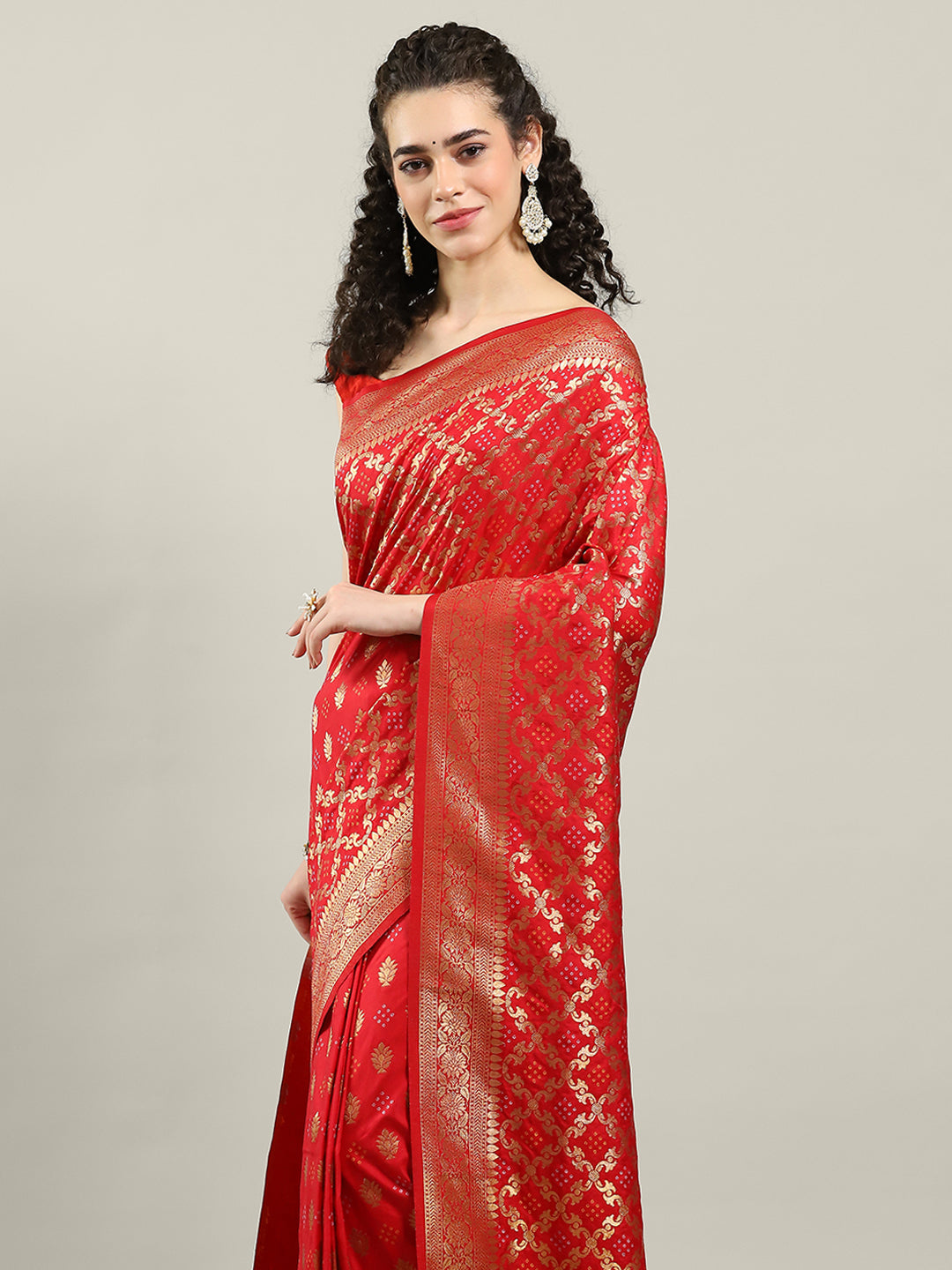 Zari Jaal Art Silk Woven Saree