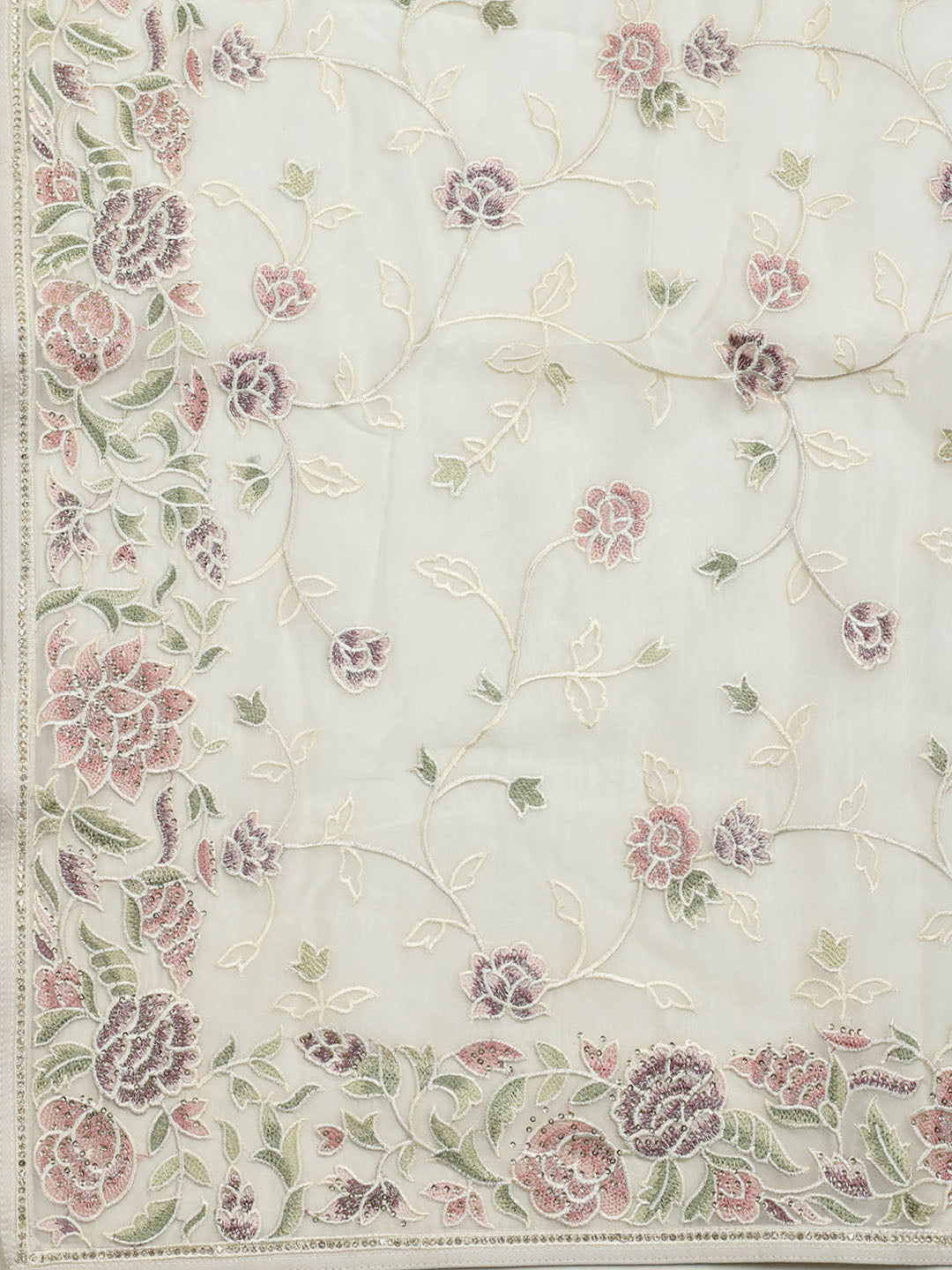 Resham Jaal Organza Unstitched Suit With Dupatta