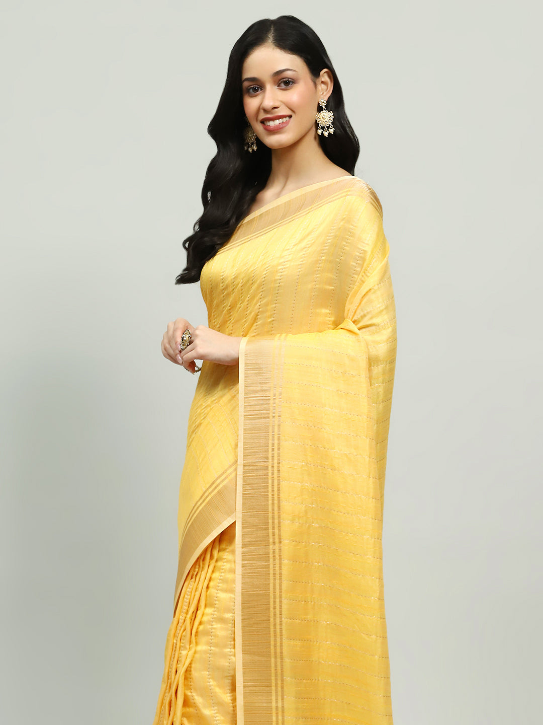 Embroidered Border Booti Art Silk Saree