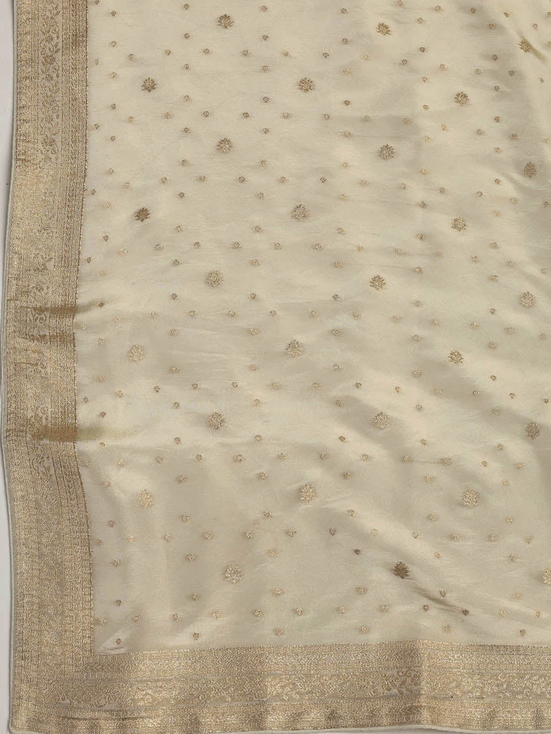 Embroidered Art Silk Unstitched Suit Piece With Dupatta