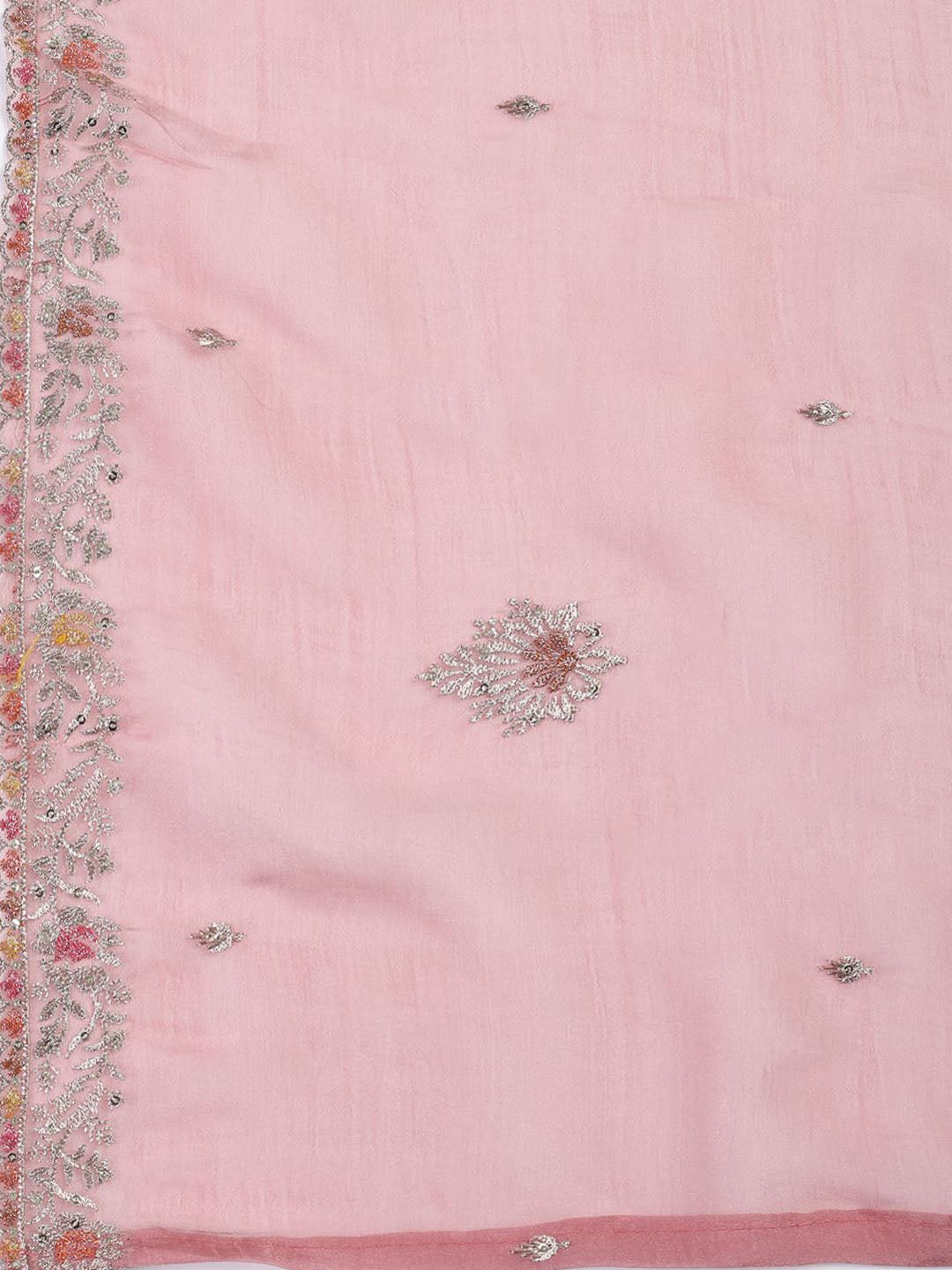 Embroidered Tissue Unstitched Suit With Dupatta
