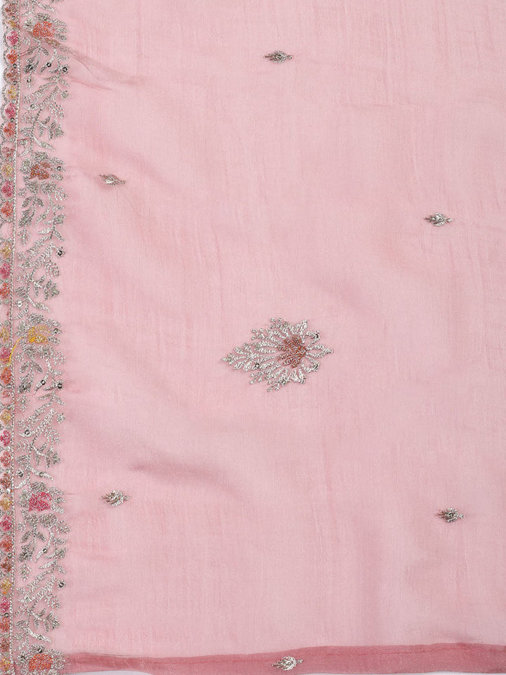 Embroidered Tissue Unstitched Suit With Dupatta