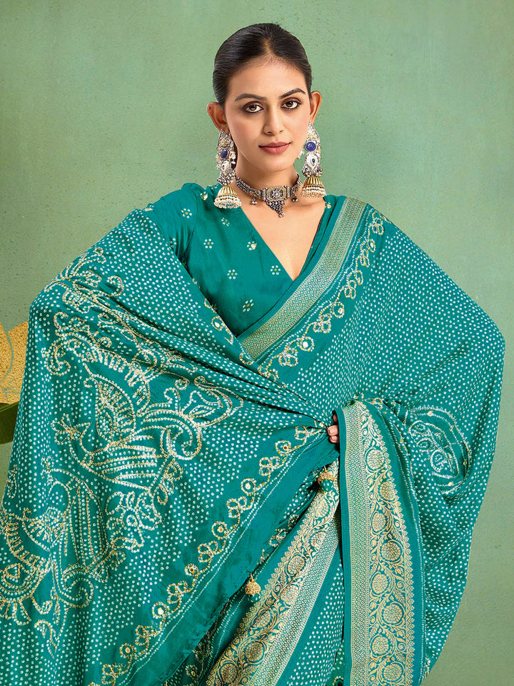Digital Printed Art Silk Saree