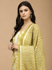 Printed Cotton Unstitched Suit With Dupatta