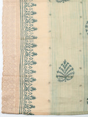 Embroidered Cotton Blend Unstitched Suit With Pant & Dupatta