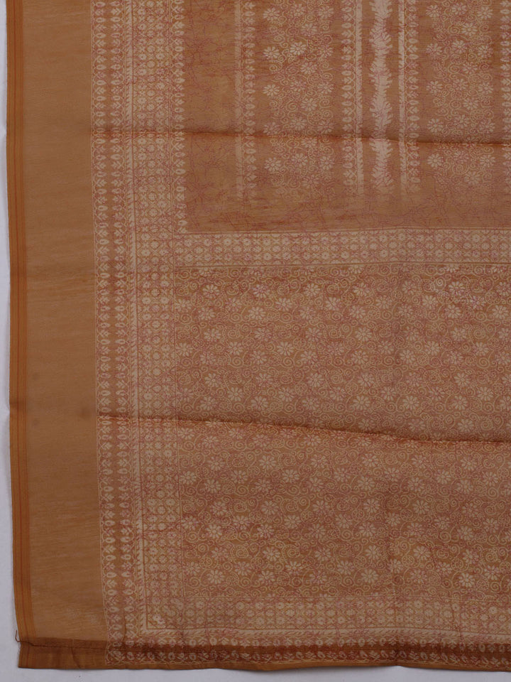 Printed Chanderi Unstitched Suit With Dupatta